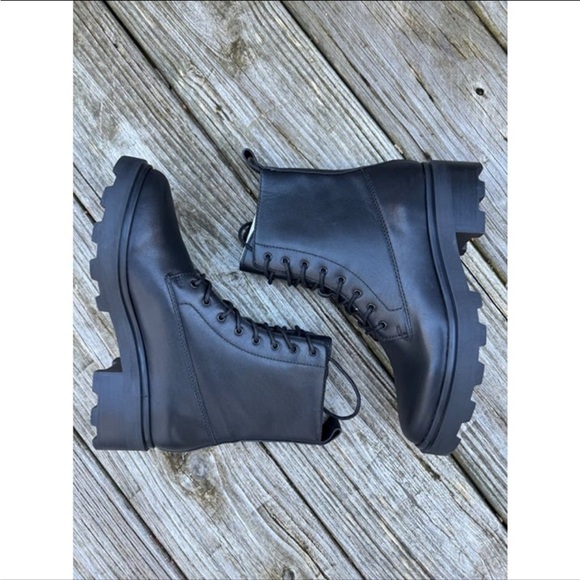 Madewell The Shelton Lace Up Boot Black Leather Sz 6.5 NN030 - Picture 6 of 9